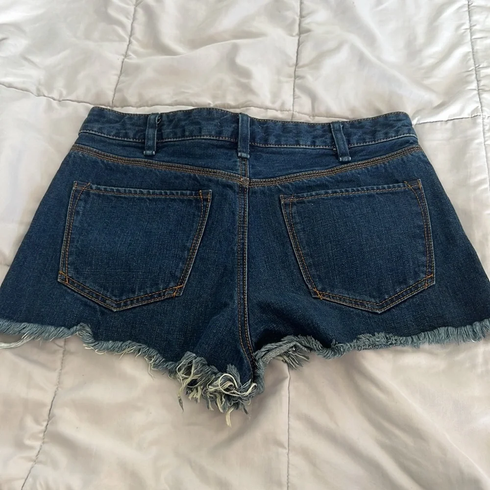 Free People Dark Blue Denim Jean Shorts